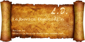 Lejbovics Domicián névjegykártya